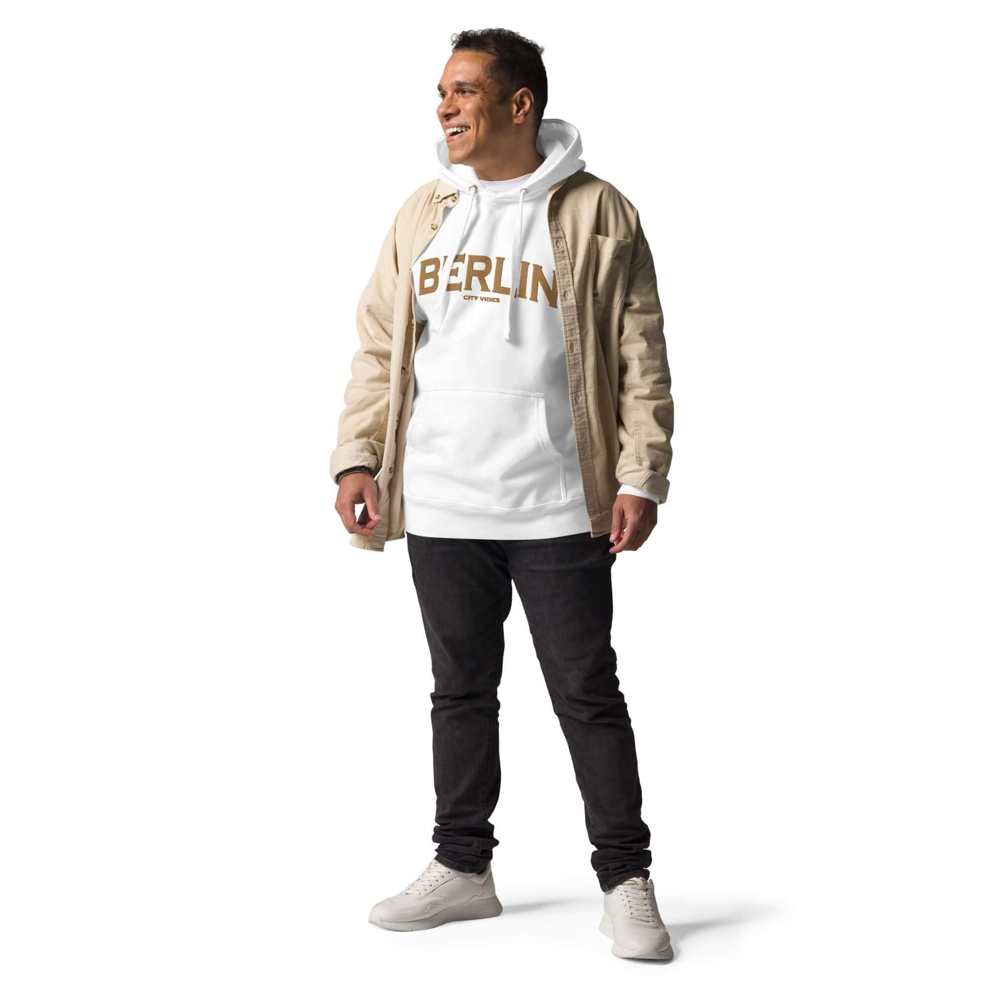 VIBES Hoodie City | BERLIN (Weiß/Gold) * Unisex - Time Of Vibes