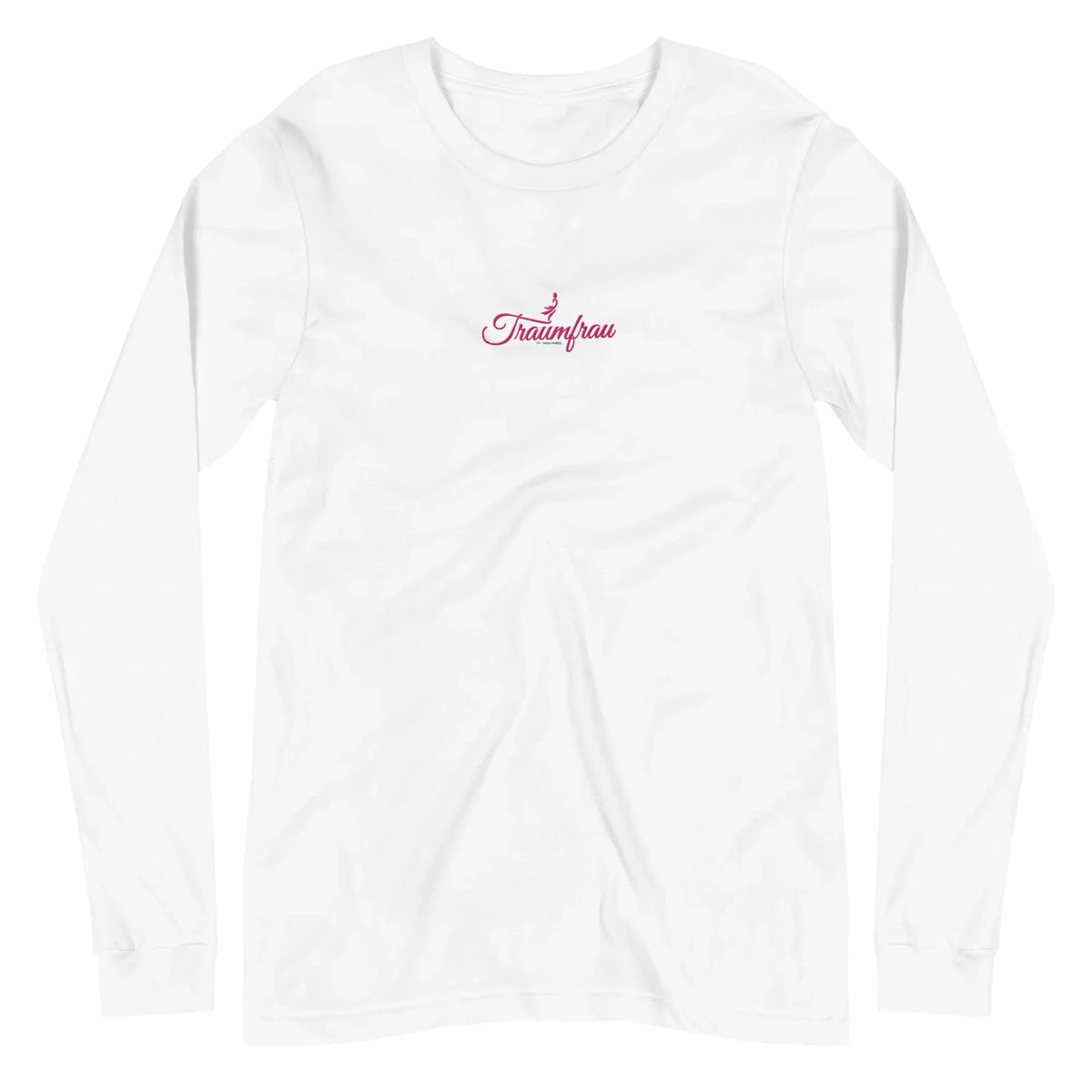 Weißes CREWILD Langarm T-Shirt für Damen mit rotem &