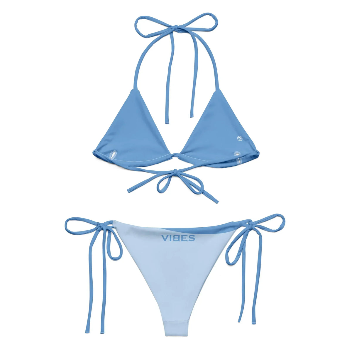 Hellblauer CREWILD Schnür-Bikini Waves mit Oberteil und Unterhose