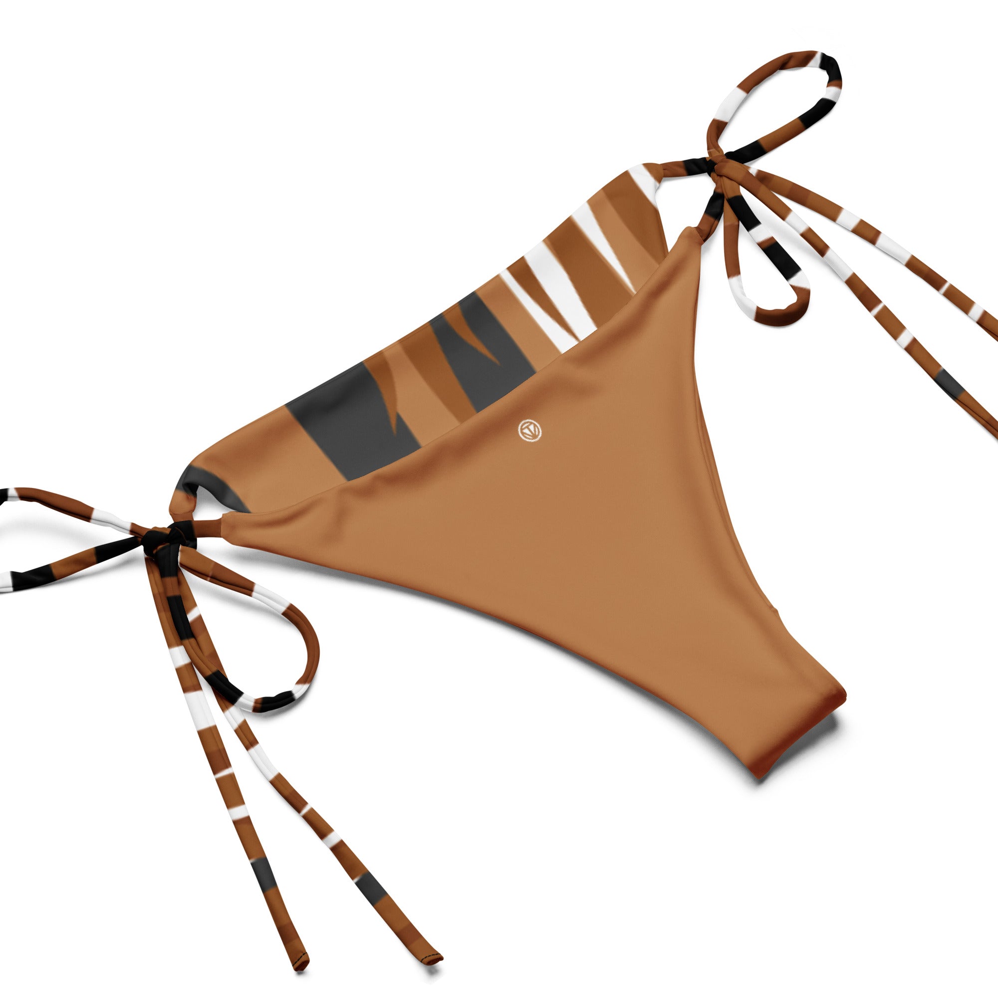 CREWILD Schnür-Bikini-Unterteil in Braun mit Tiger-Print-Details