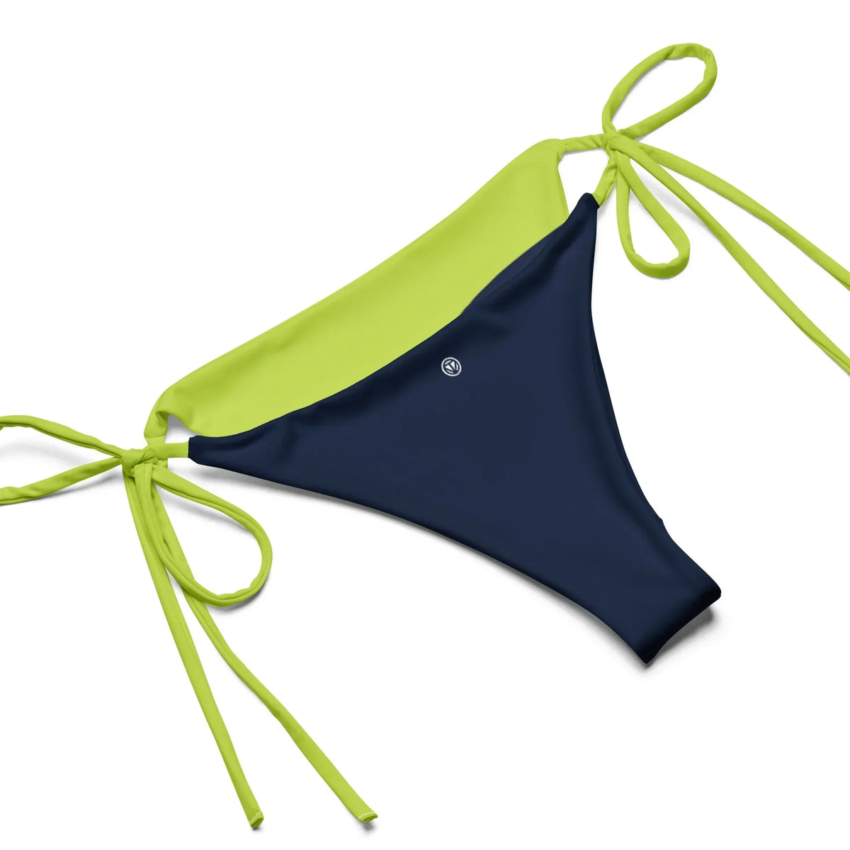 CREWILD Schnür-Bikini-Unterteil in Dunkelblau und Neongrün