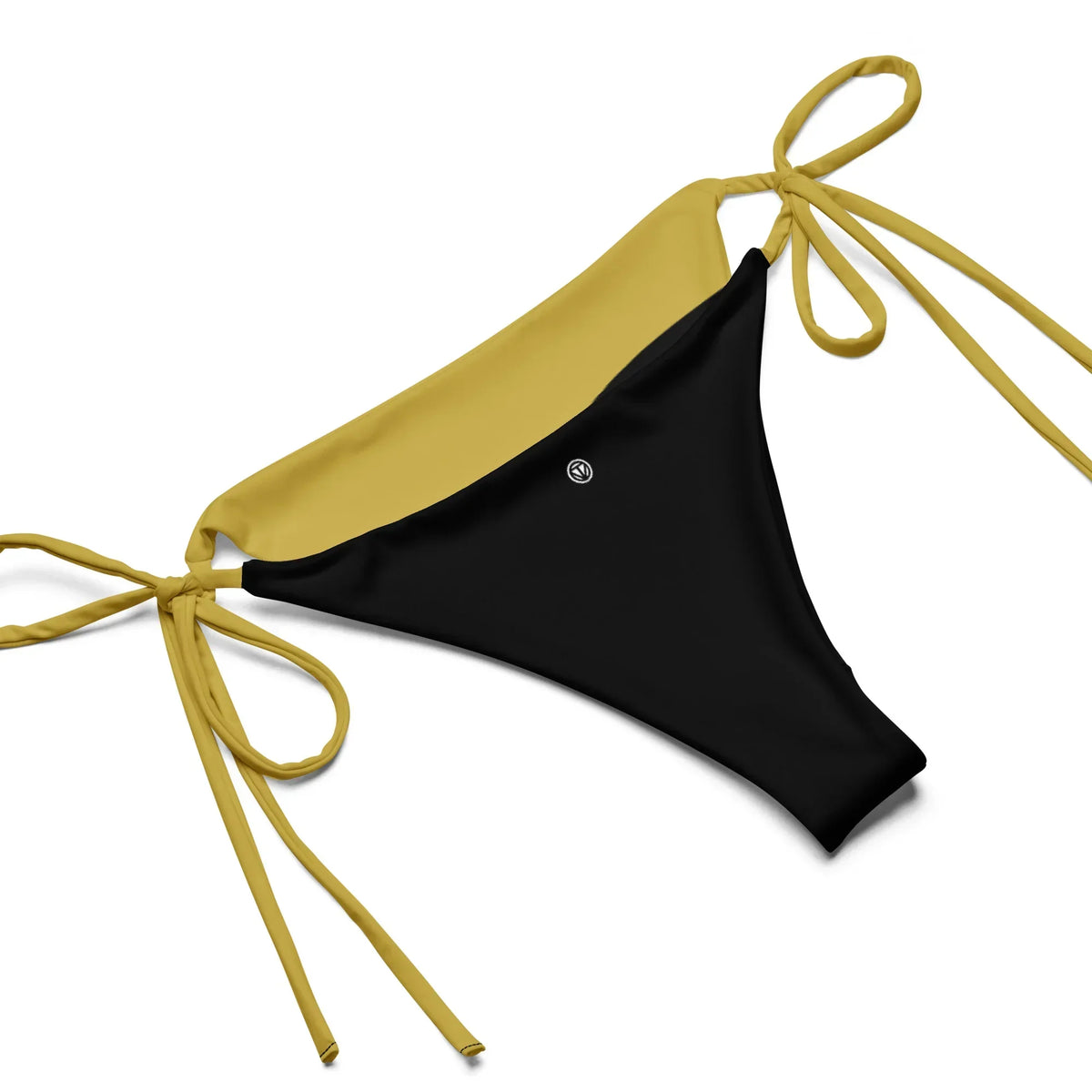 CREWILD Schnür-Bikini-Unterteil in Schwarz und Gold mit seitlichen Bindebändern