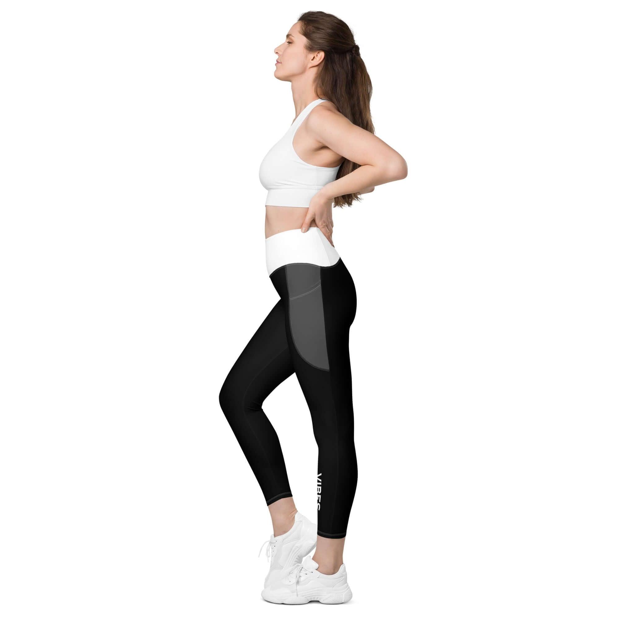 VIBES Leggings mit Taschen (Schwarz/Weiß) - Time Of Vibes