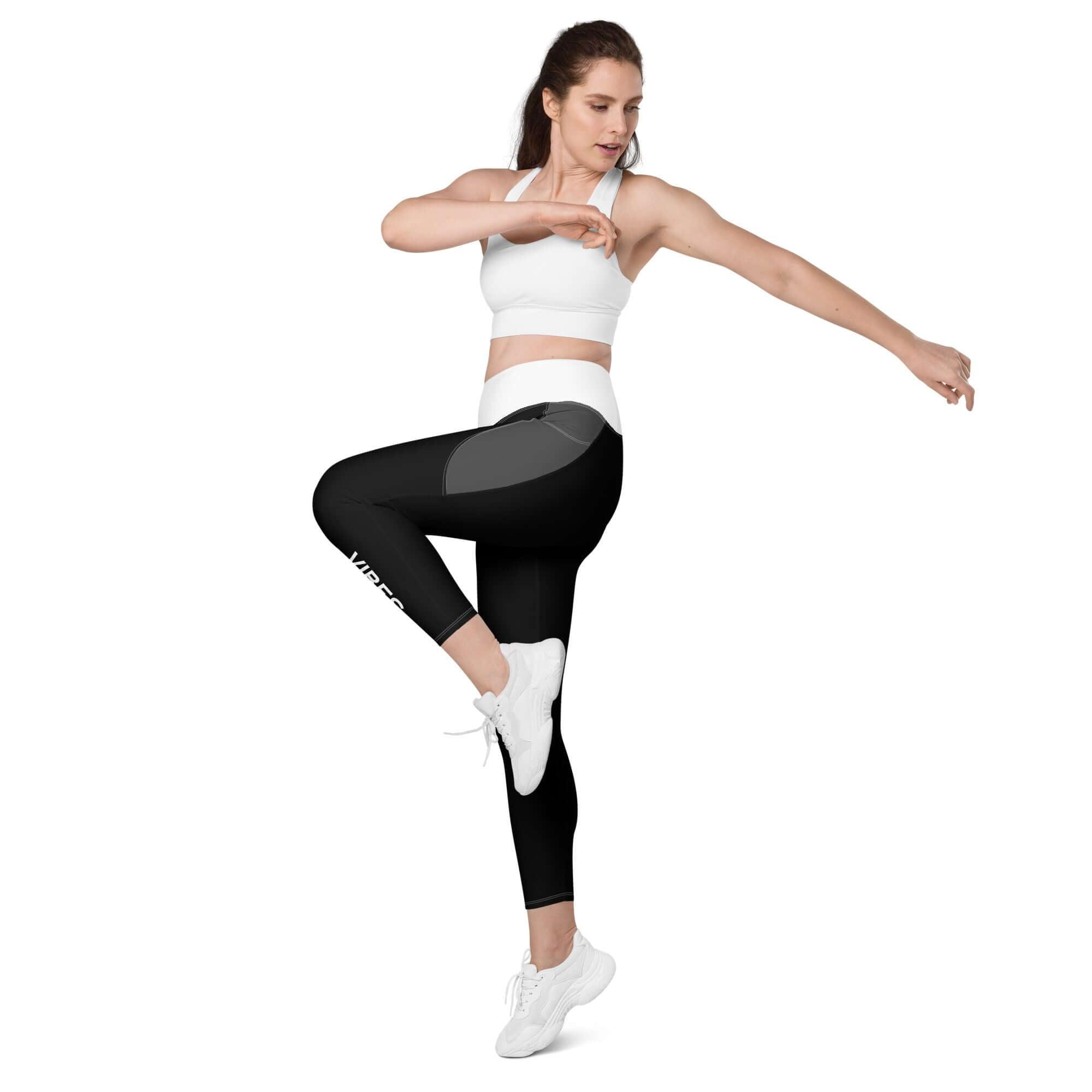 VIBES Leggings mit Taschen (Schwarz/Weiß) - Time Of Vibes