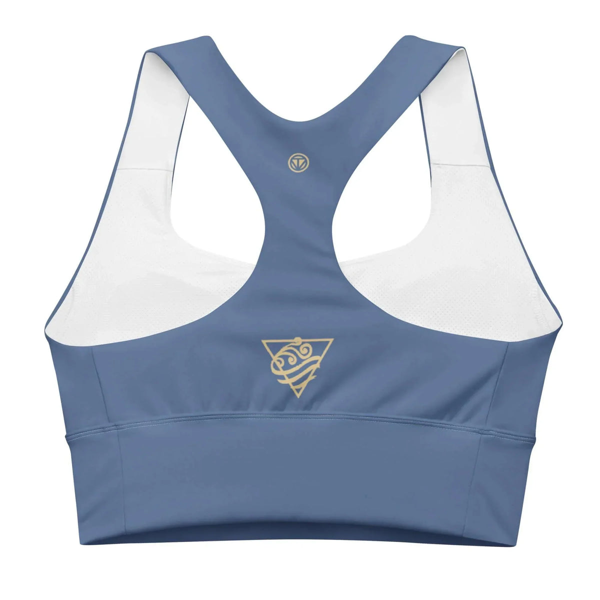 Blauer CREWILD Sport-BH für Damen mit goldenem Wasser-Symbol