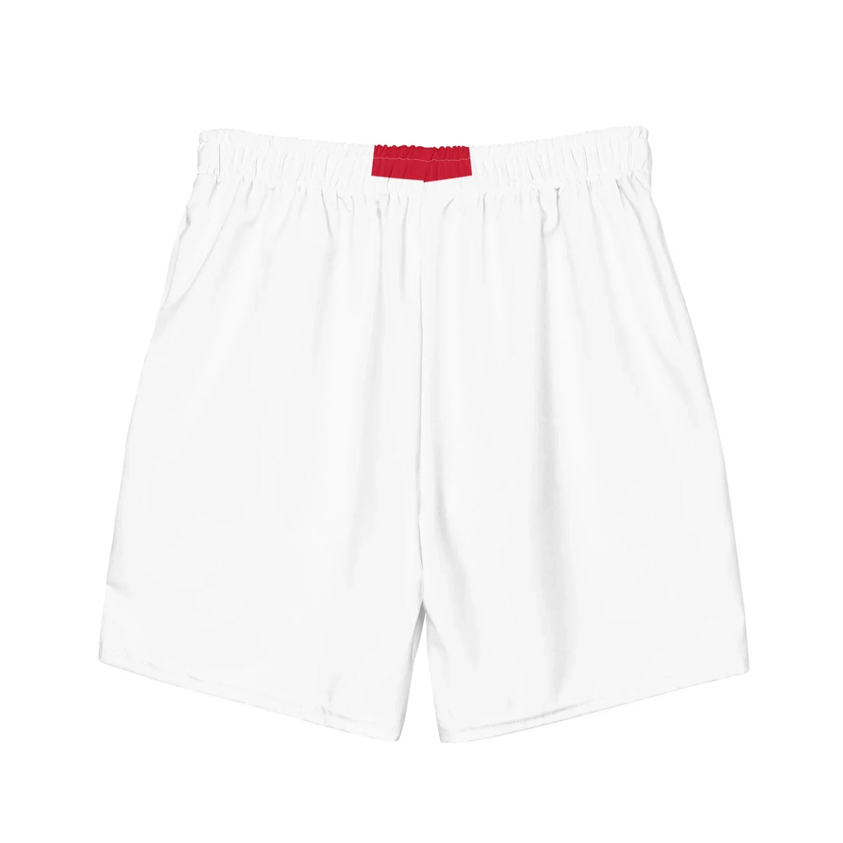 Weiße CREWILD Badeshorts VIBES 2 LGBTQ mit rotem Detail am Bund