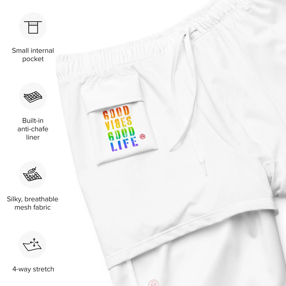 TOV Badeshorts VIBES II LGBTQ (Weiß) - Time Of Vibes