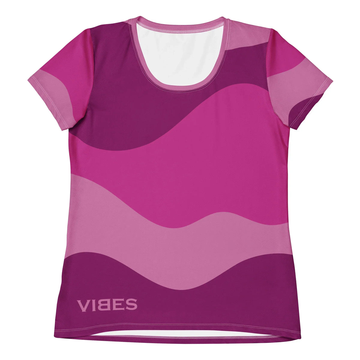 CREWILD Damen Sportshirt in Pink mit abstraktem Wellendesign