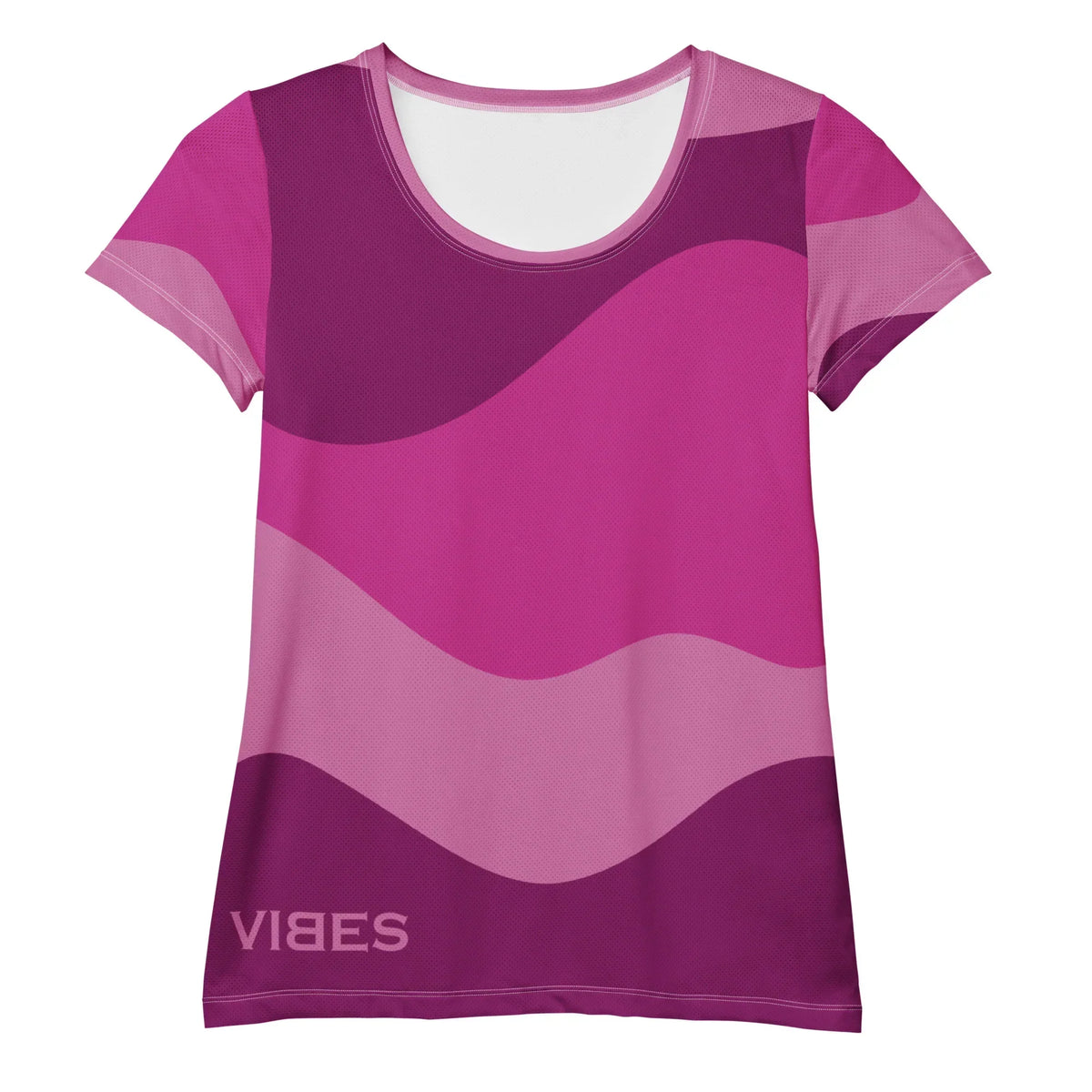 CREWILD Damen Sportshirt in Pink mit abstraktem Wellendesign