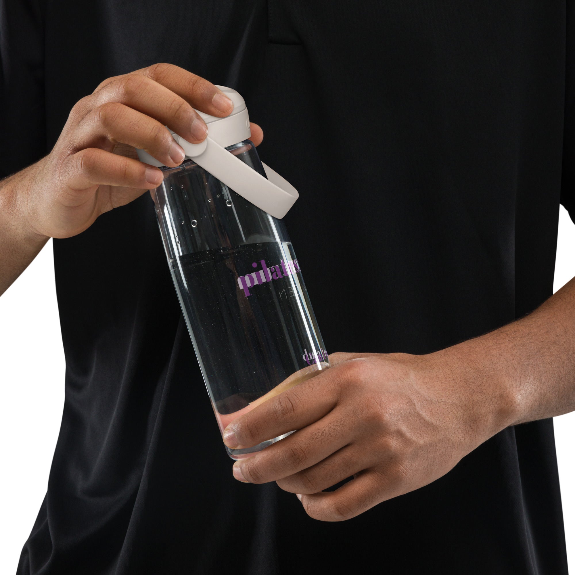PILATES ZENTRUM Wasserflasche mit umklappbarem Trinkhalm - Time Of Vibes