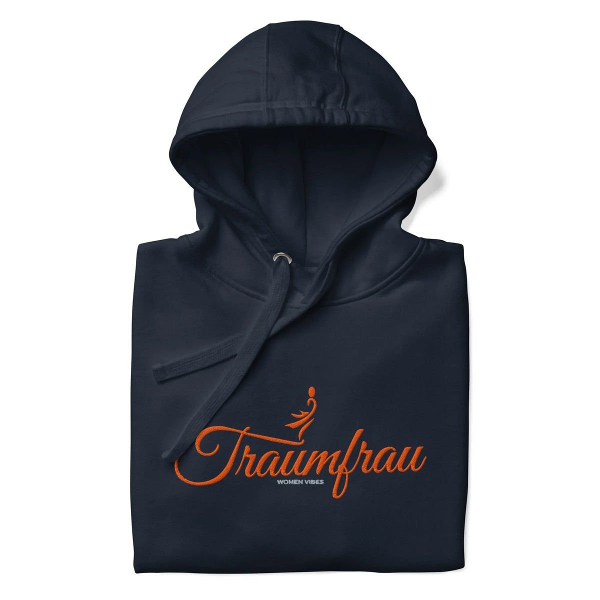Dunkelblauer Hoodie mit orangefarbenem &