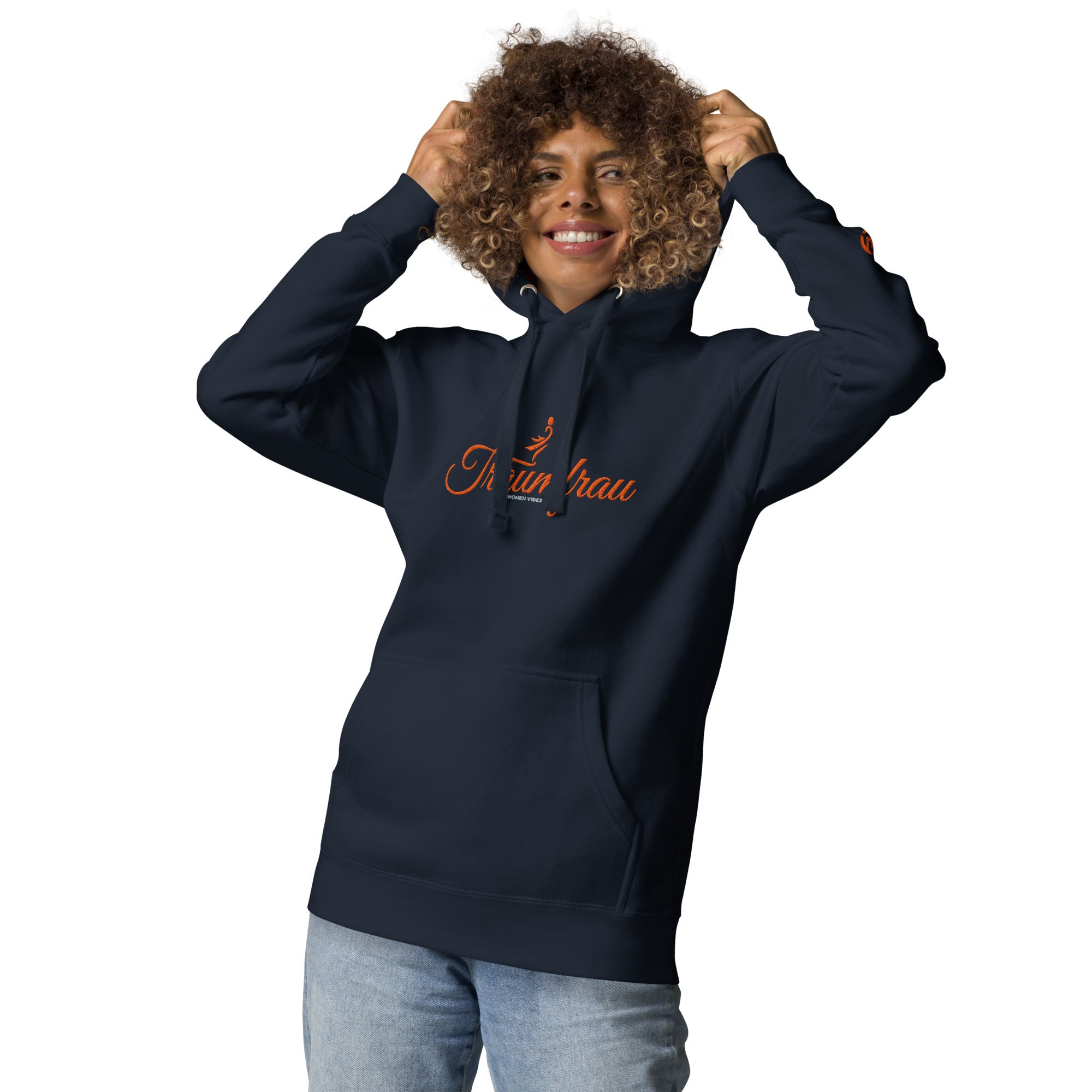 CREWILD Hoodie – TRAUMFRAU Navy/Pfirsich | Damen