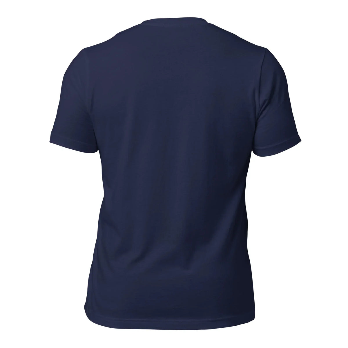 Rückansicht eines dunkelblauen Unisex T-Shirts von CREWILD