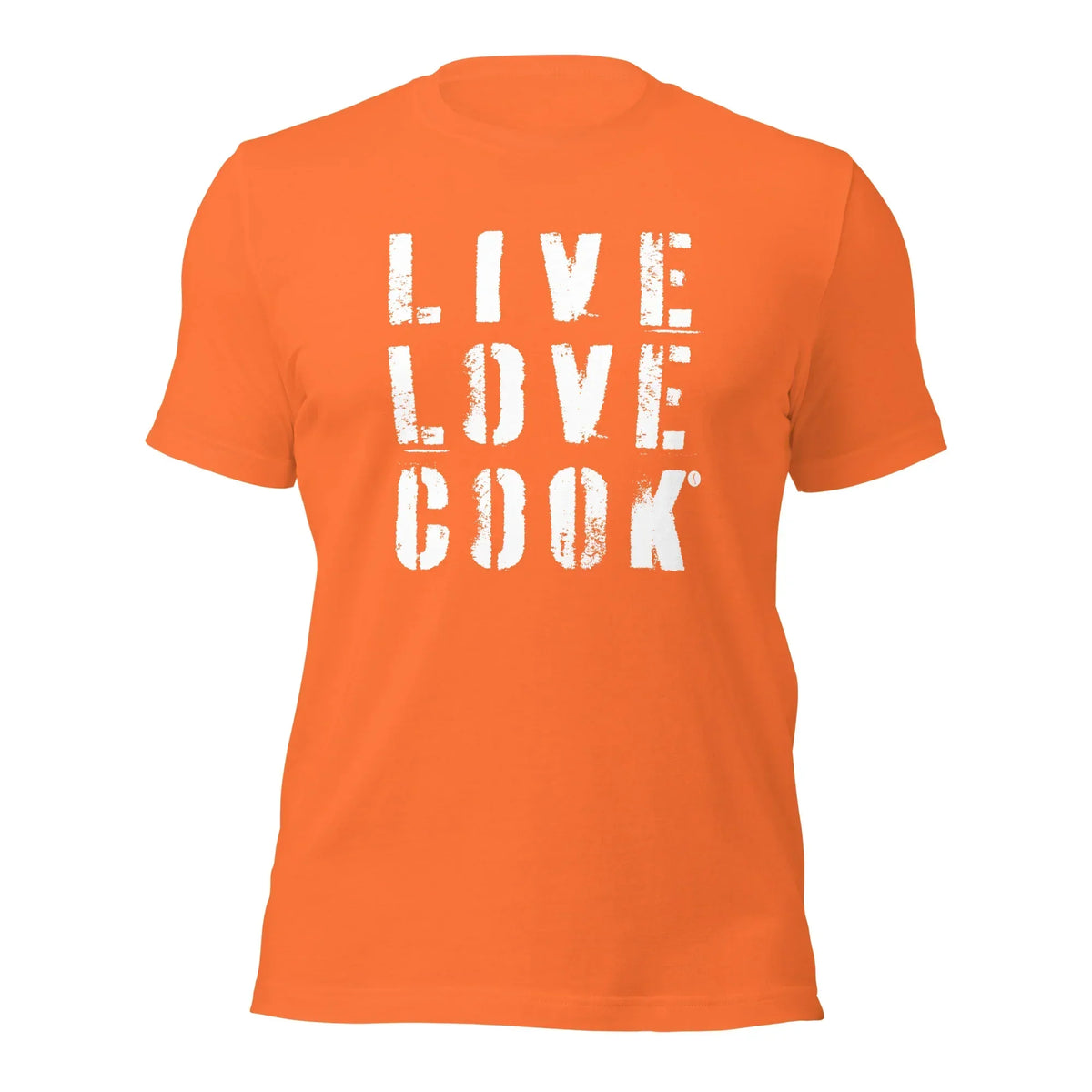 Orangefarbenes Unisex T-Shirt von CREWILD mit weißem Aufdruck &