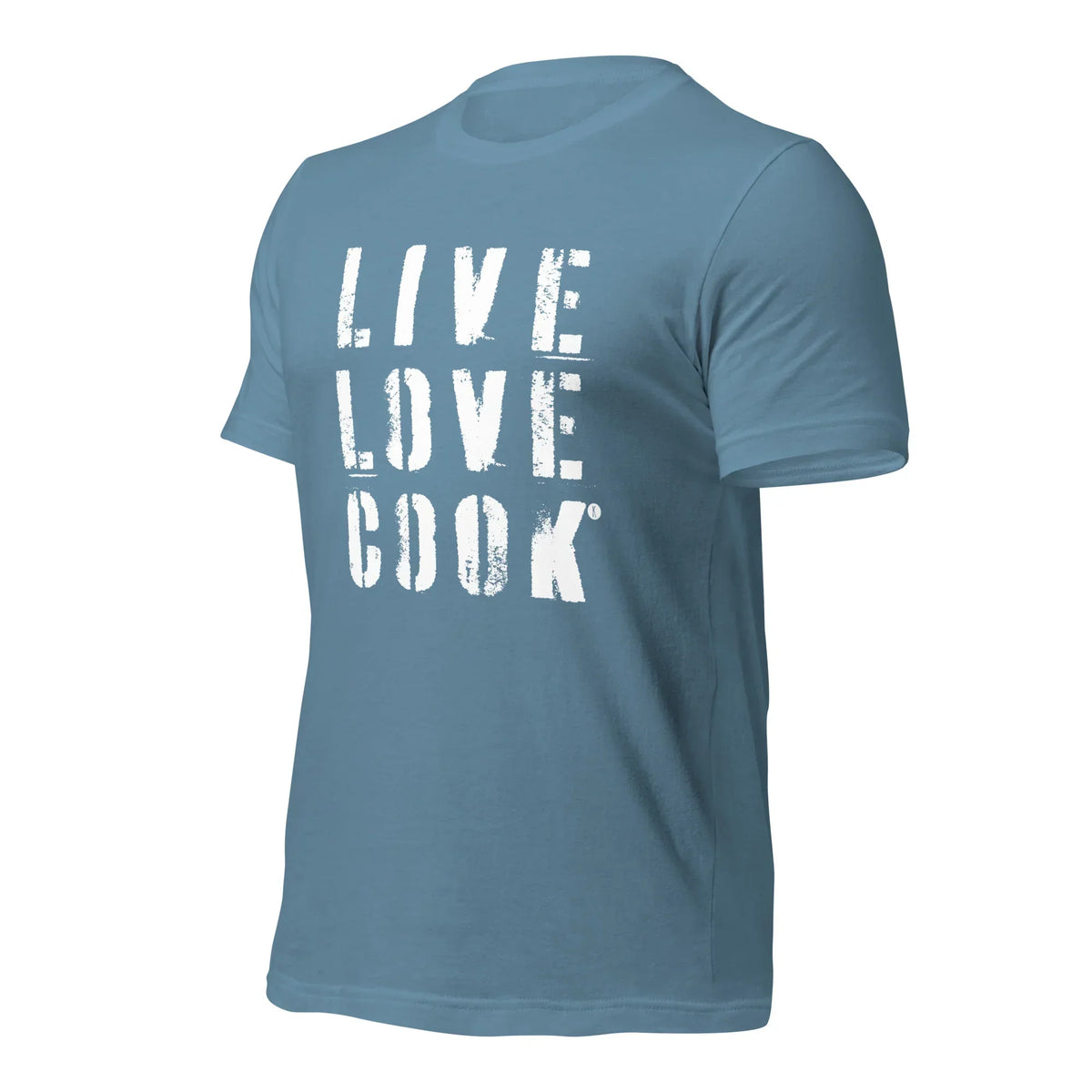 Blaues Unisex T-Shirt von CREWILD mit weißem &