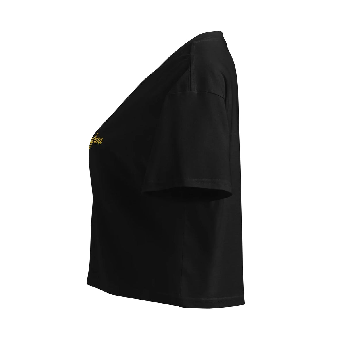 Schwarzes CREWILD Crop-Top T-Shirt mit goldenem &