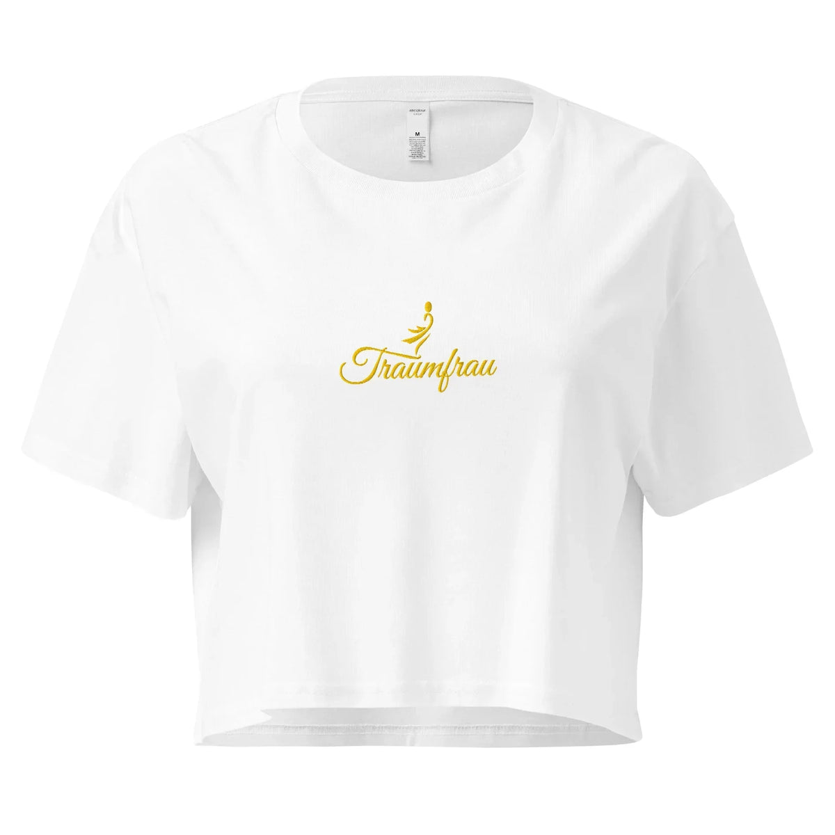 Weißes CREWILD Crop-Top T-Shirt mit goldenem &