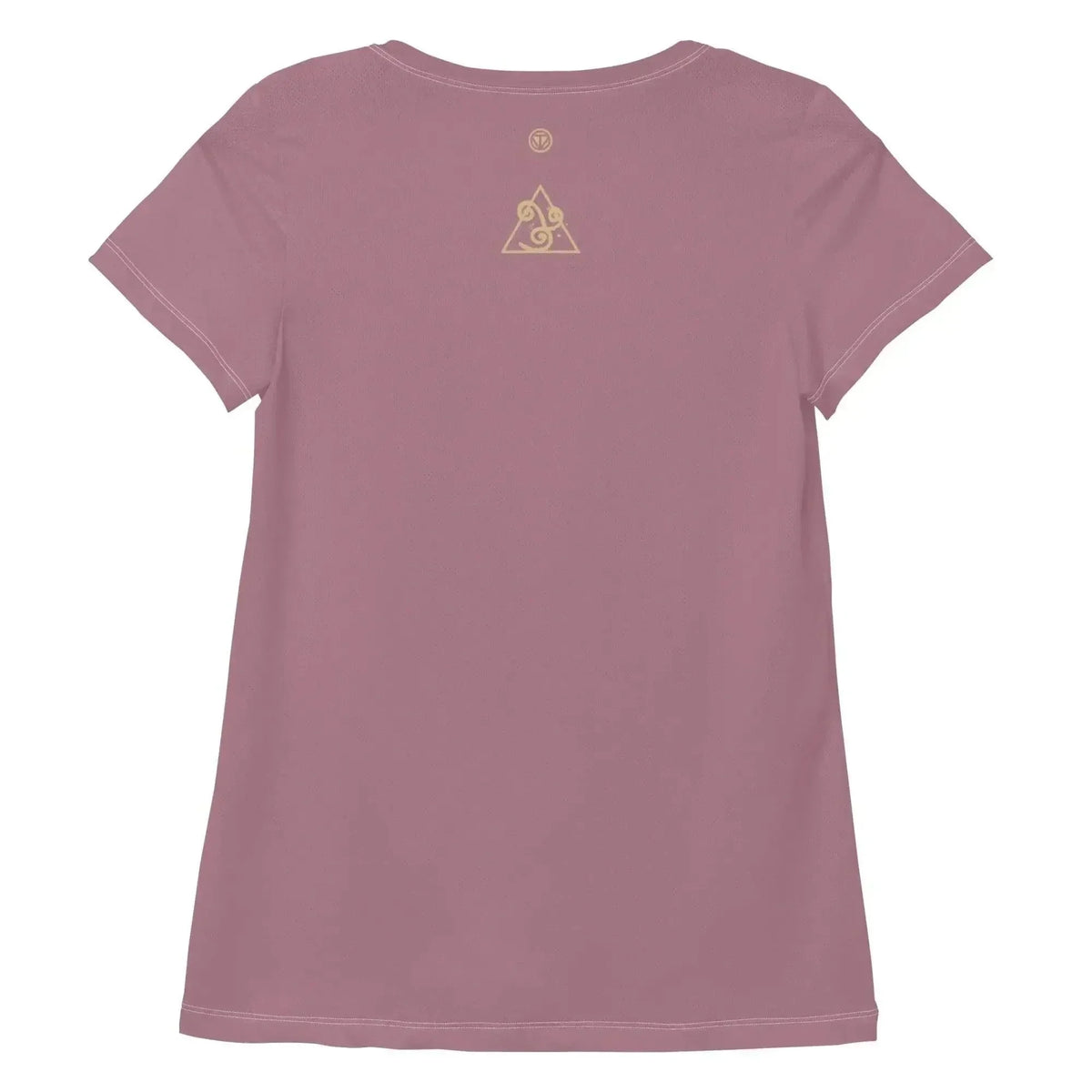Rückseite des CREWILD MAOB Sportshirts für Damen in Altrosa mit goldenem Luft-Symbol