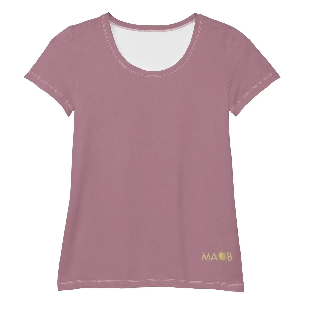 Mauvefarbenes CREWILD Sportshirt für Damen mit MAOB-Logo unten rechts