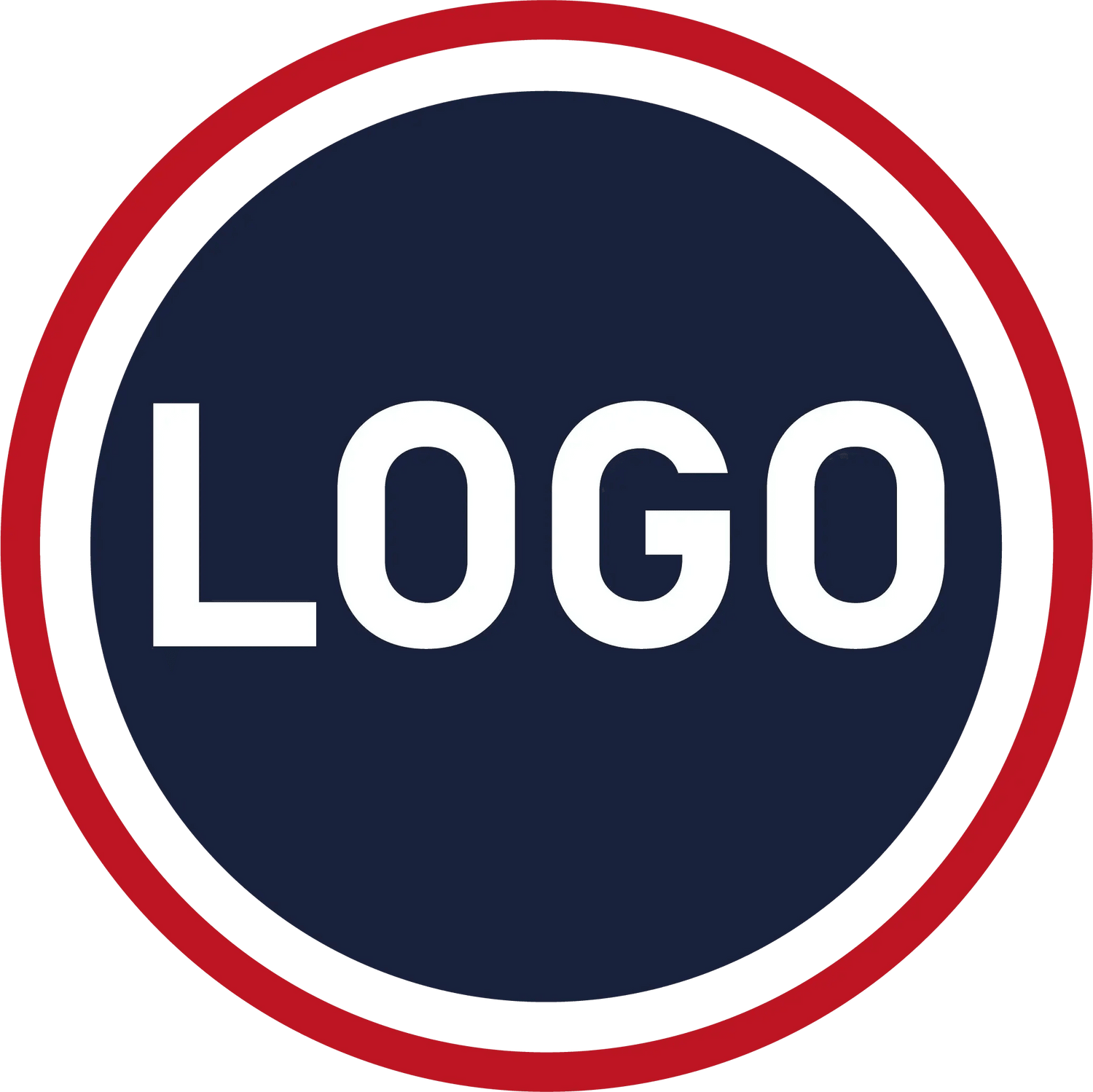 Rundes Logo mit weißem Text &