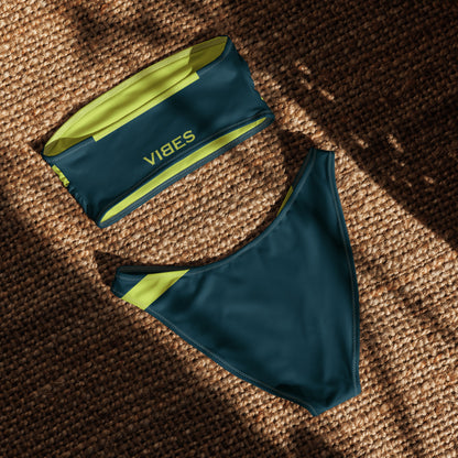 VIBES Bandeau-Bikini STRIPE (Blau) - Time Of Vibes
