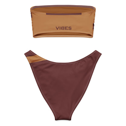 VIBES Bandeau-Bikini STRIPE (Braun) - Time Of Vibes