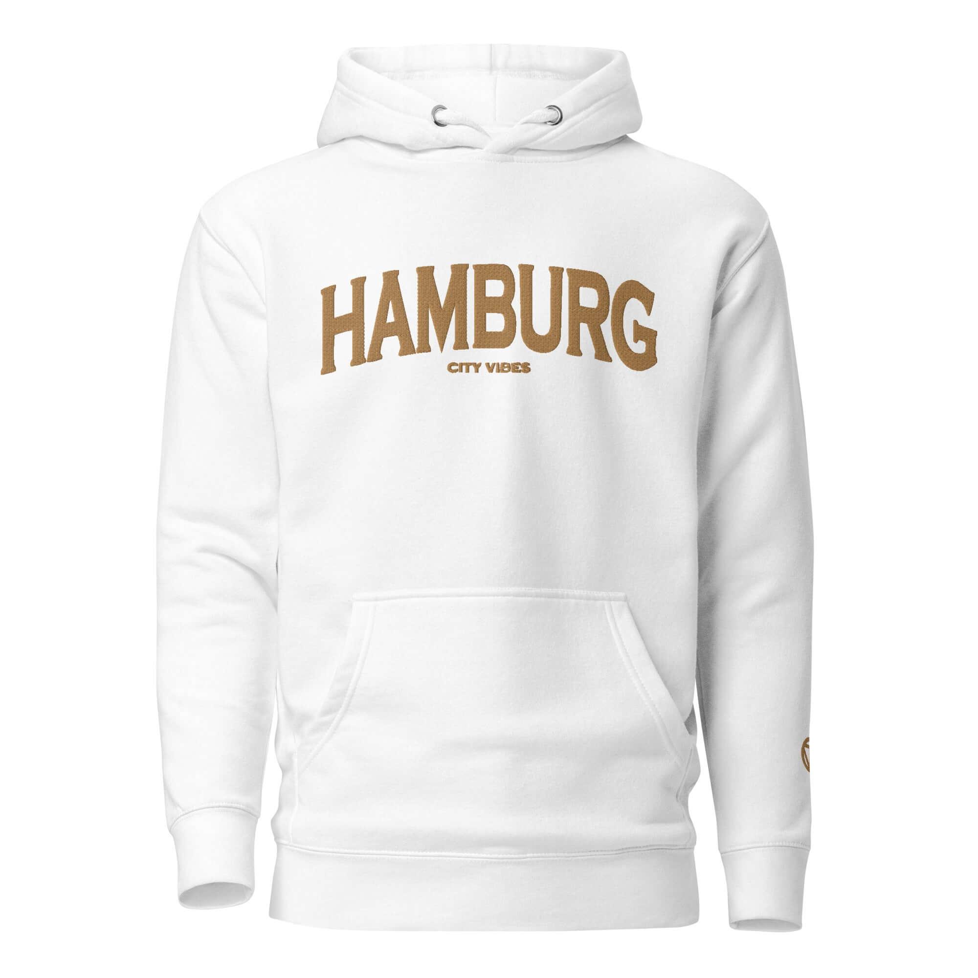 VIBES Hoodie City | HAMBURG (Weiß/Gold) * Unisex - Time Of Vibes