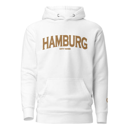 VIBES Hoodie City | HAMBURG (Weiß/Gold) * Unisex - Time Of Vibes