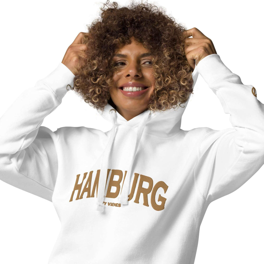 VIBES Hoodie City | HAMBURG (Weiß/Gold) * Unisex - Time Of Vibes