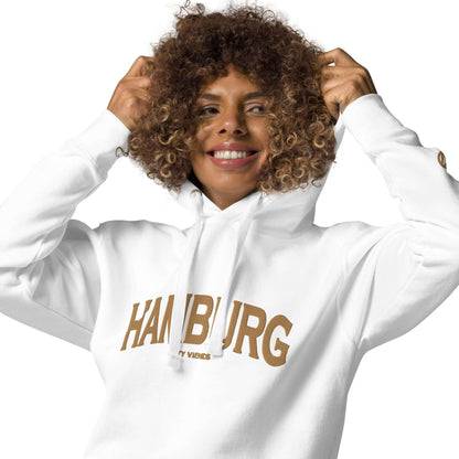 VIBES Hoodie City | HAMBURG (Weiß/Gold) * Unisex - Time Of Vibes