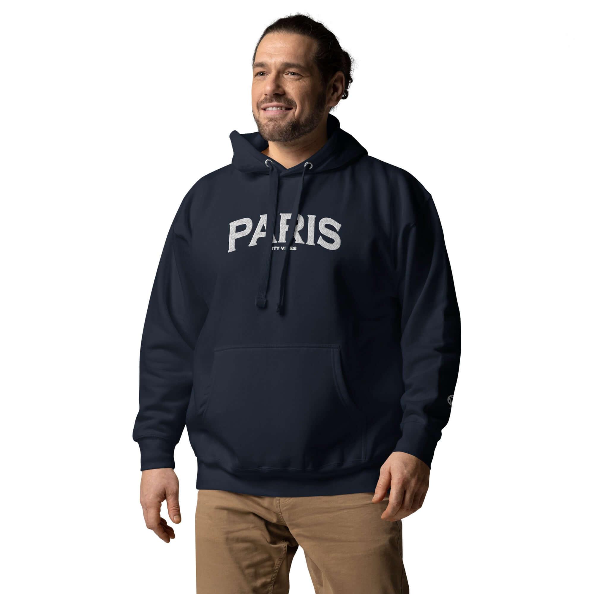 VIBES Hoodie City | PARIS (Navy/Weiß) * Unisex - Time Of Vibes