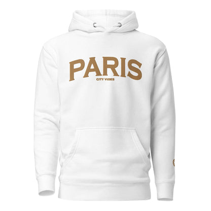 VIBES Hoodie City | PARIS (Weiß/Gold) * Unisex - Time Of Vibes
