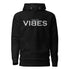 Schwarzer Hoodie mit weißem TIME OF VIBES Logo, Kapuze und Kängurutasche, Streetwear
