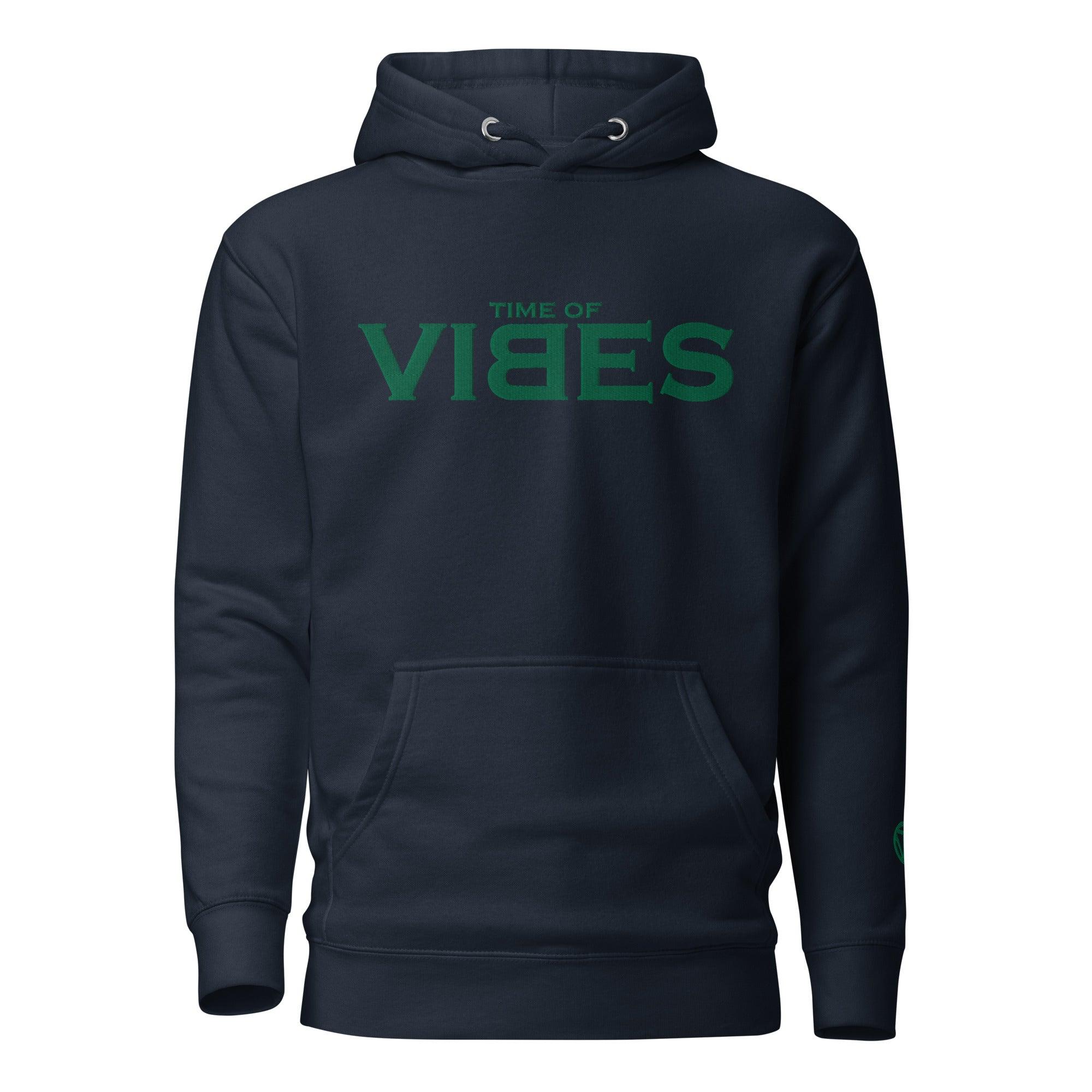 Dunkelblauer Hoodie mit grüner &