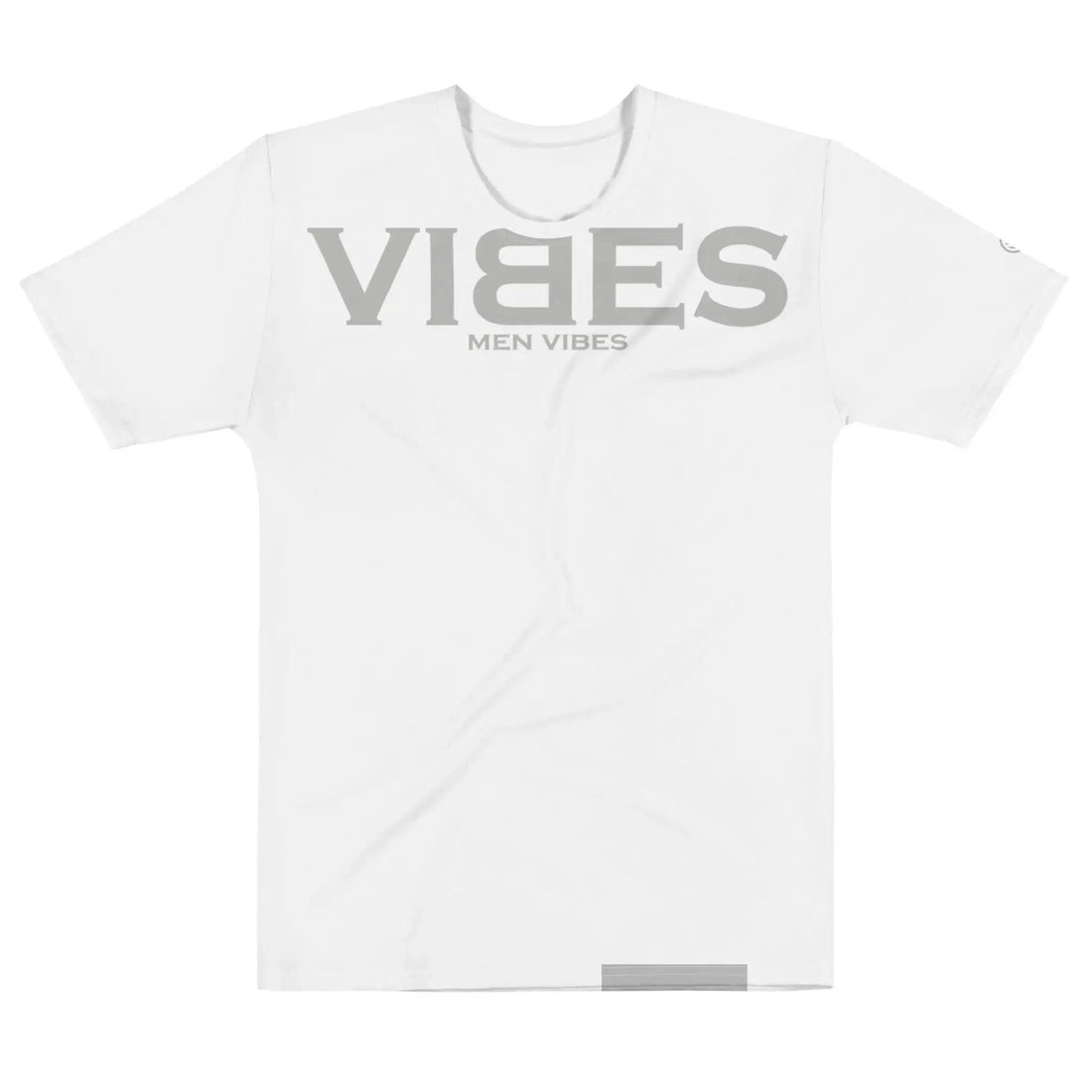 Weißes Herren T-Shirt mit grauem VIBES MEN VIBES Aufdruck auf der Brust