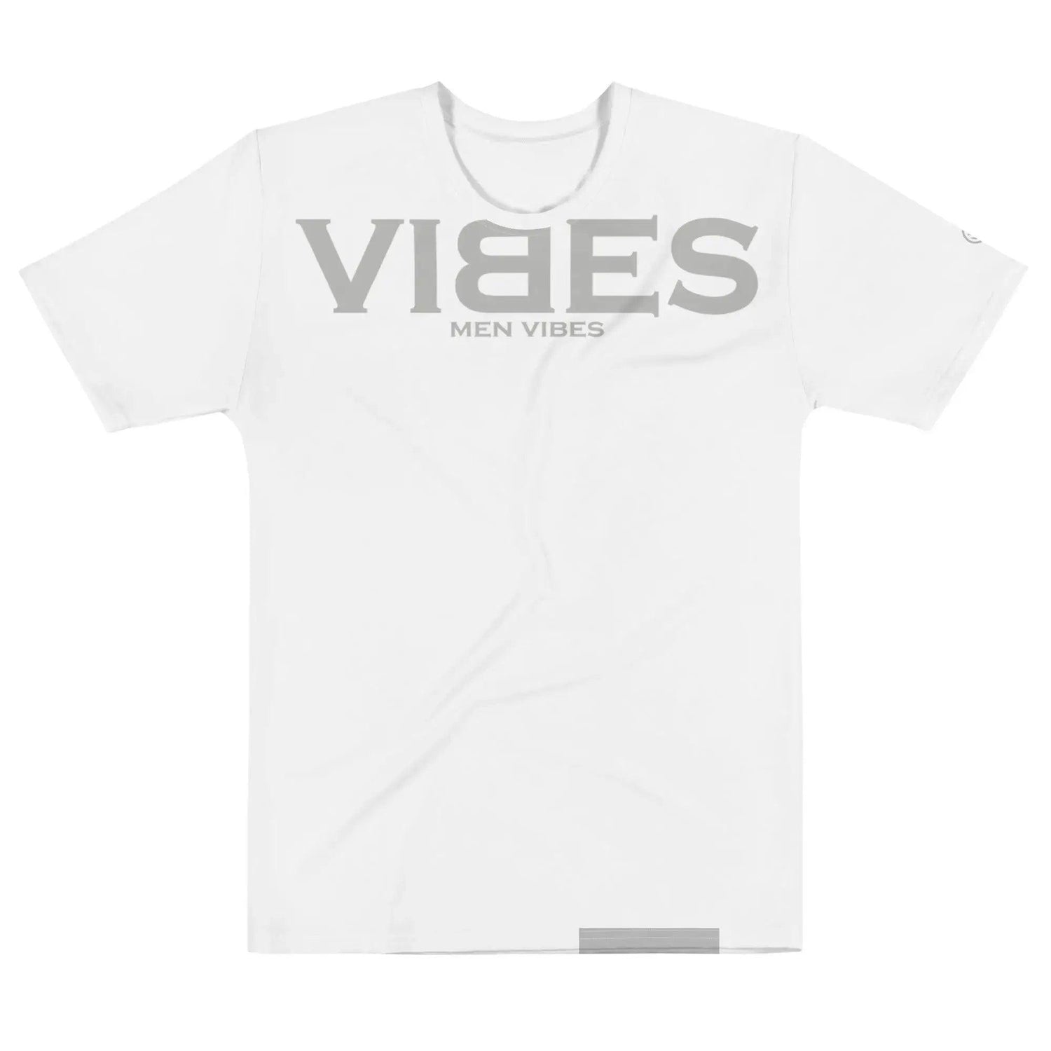 Weißes Herren T-Shirt mit grauem VIBES MEN VIBES Aufdruck auf der Brust
