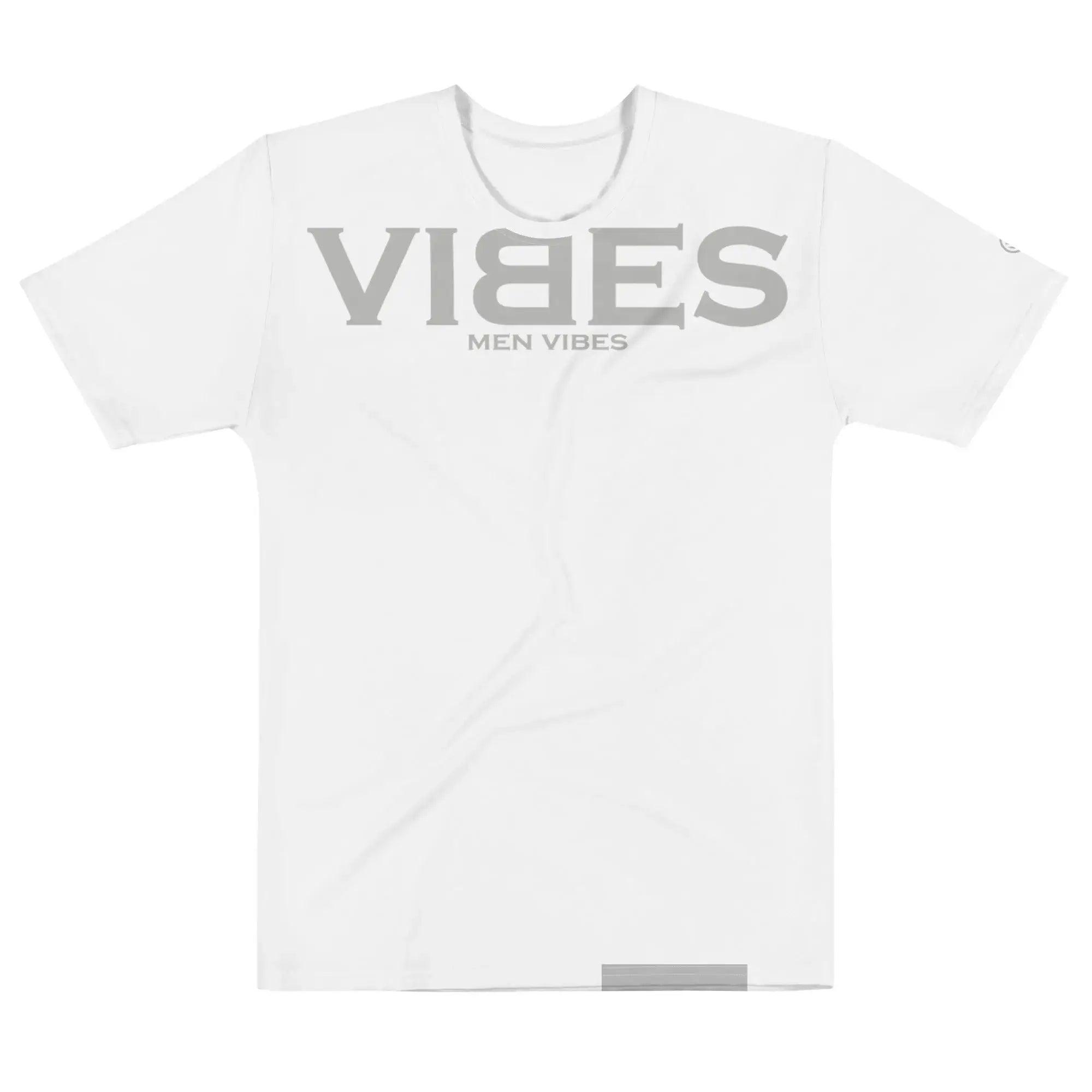 Weißes Herren T-Shirt mit grauem VIBES MEN VIBES Aufdruck auf der Brust