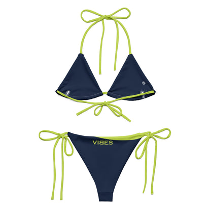 VIBES Schnür-Bikini WAVES (Dunkelblau-Grün) - Time Of Vibes