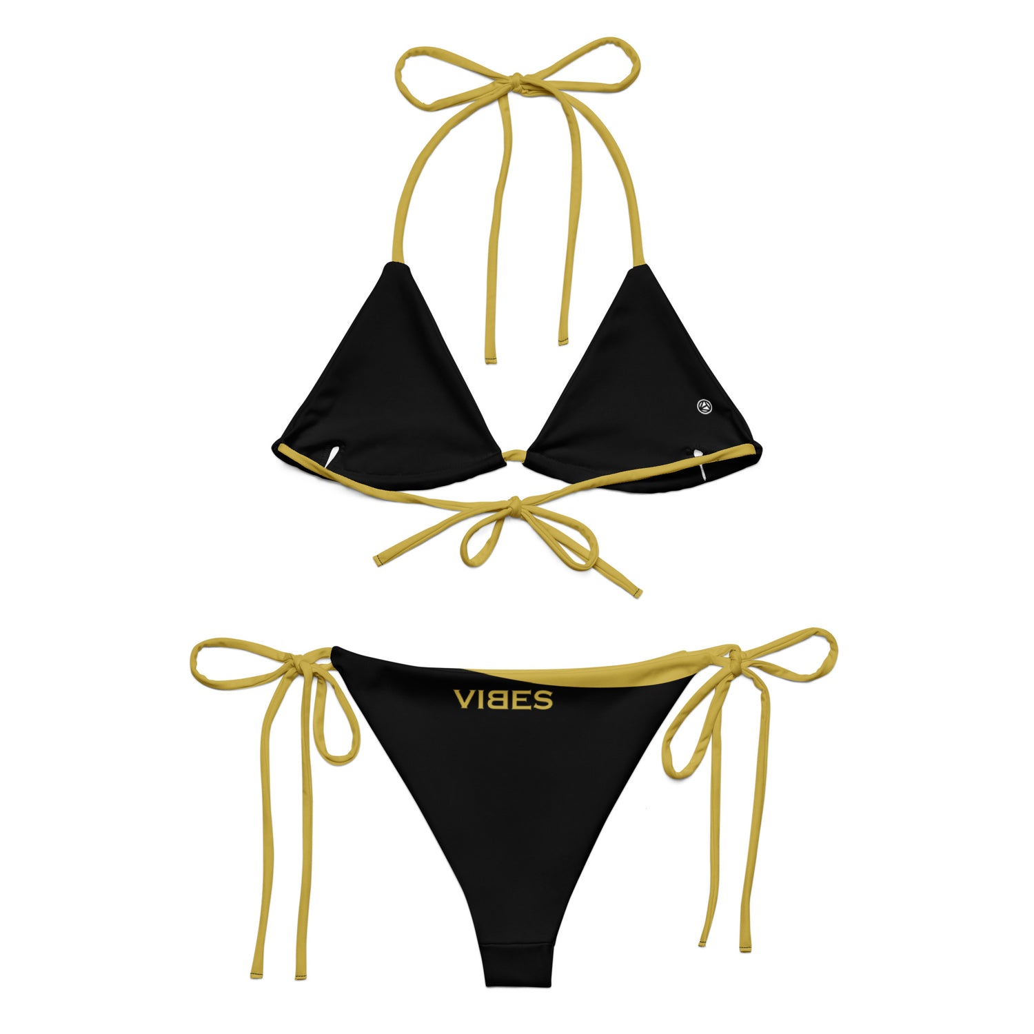 VIBES Schnür-Bikini WAVES (Schwarz-Gold) - Time Of Vibes
