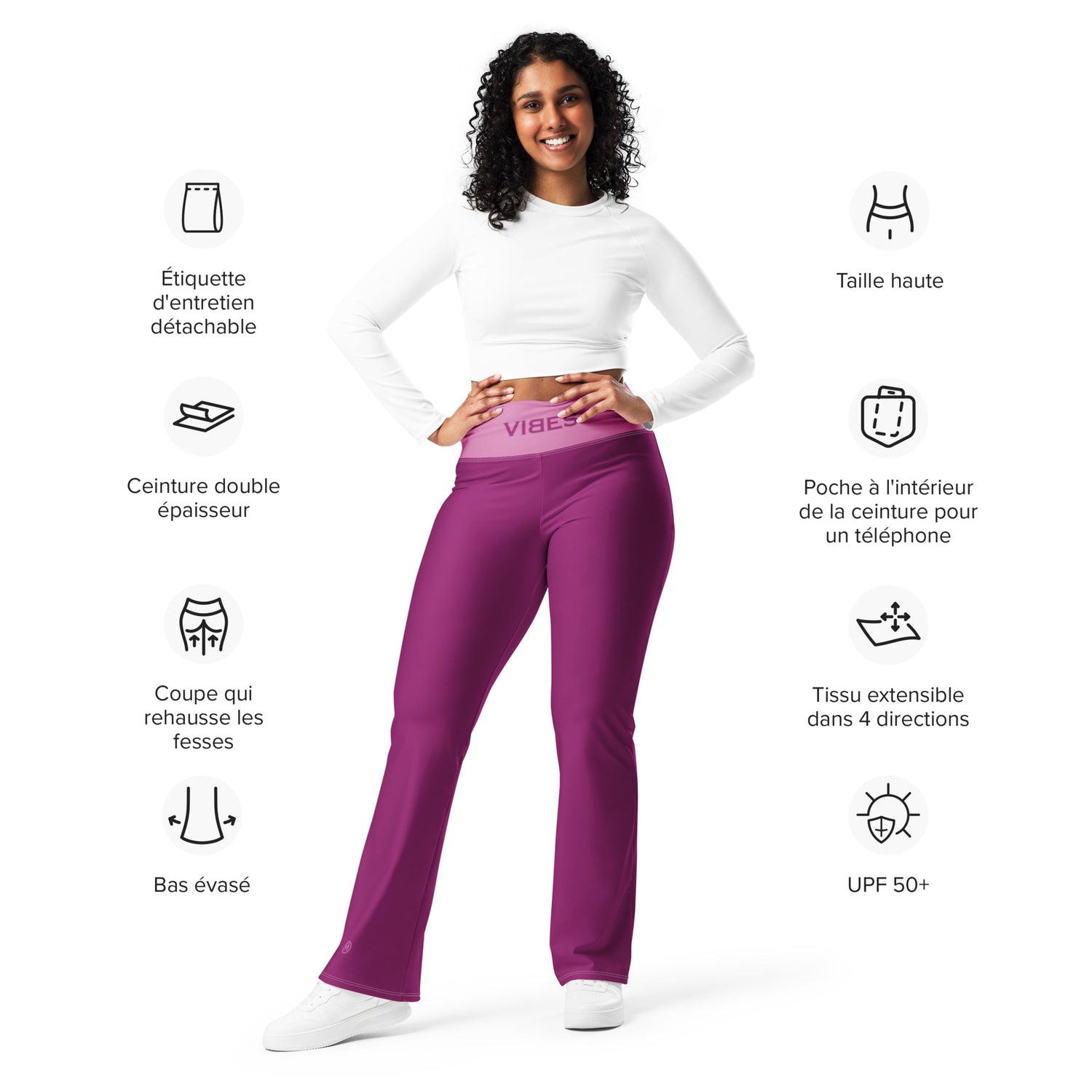 TOV Leggings mit Schlag | VIBES (Pink) - Time Of Vibes