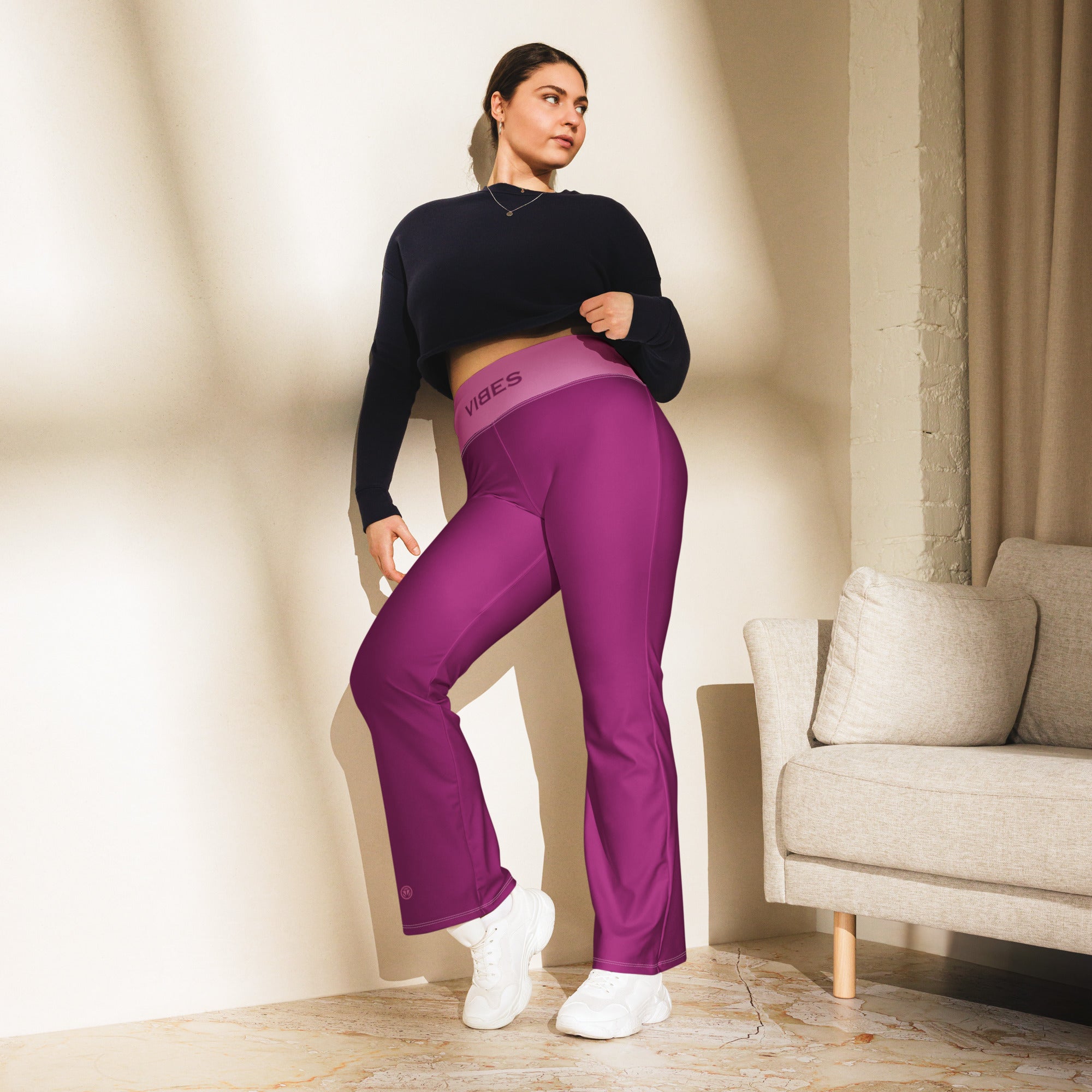 TOV Leggings mit Schlag | VIBES (Pink) - Time Of Vibes