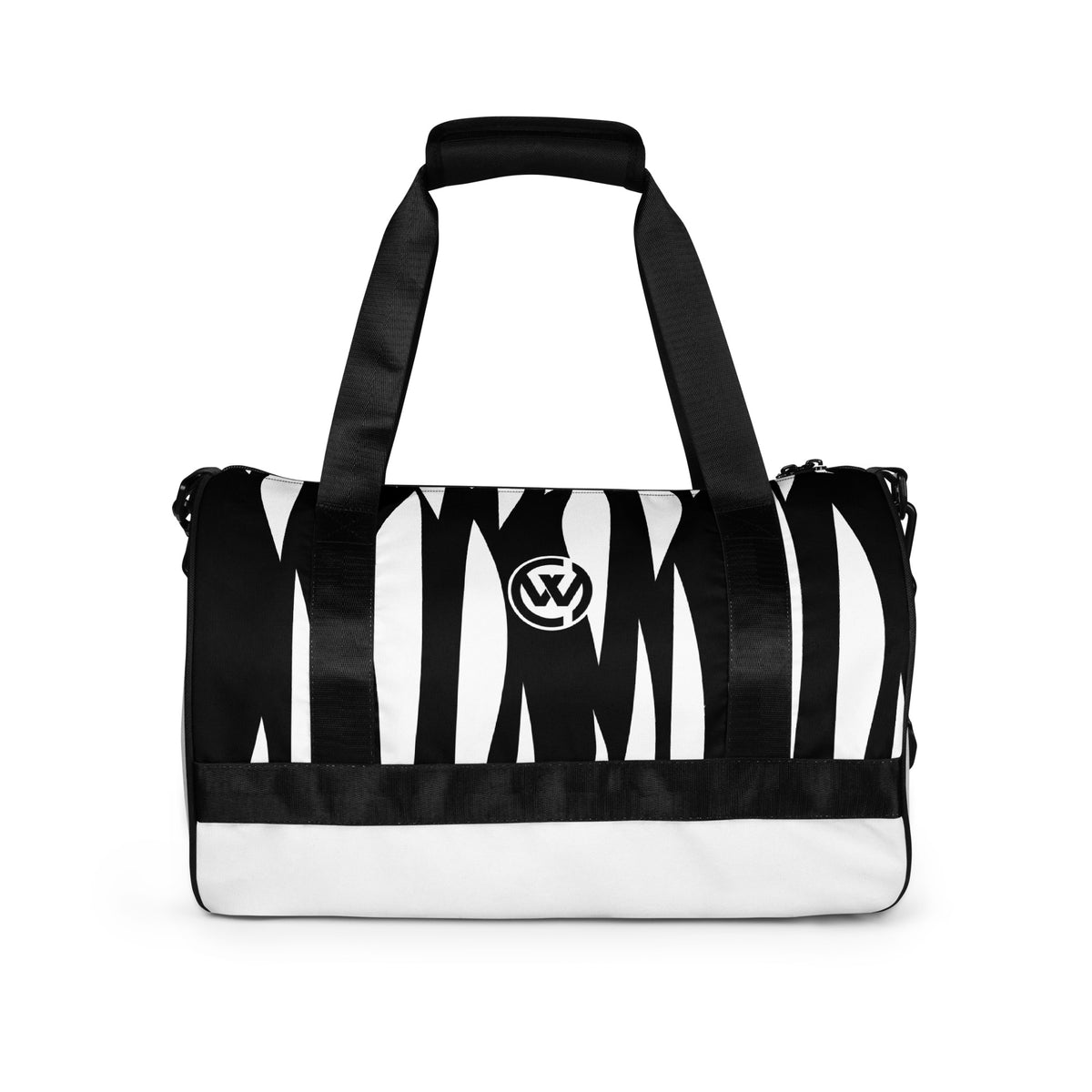 CREWILD Sporttasche in Weiß und Schwarz mit Jungle-Print und Logo