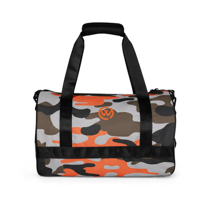 CREWILD Sporttasche im modernen Camouflage-Design in Grau, Schwarz und Orange