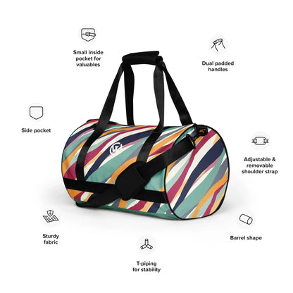 CREWILD Sporttasche COLORS in Zylinderform mit buntem Streifendesign und Funktionsmerkmalen