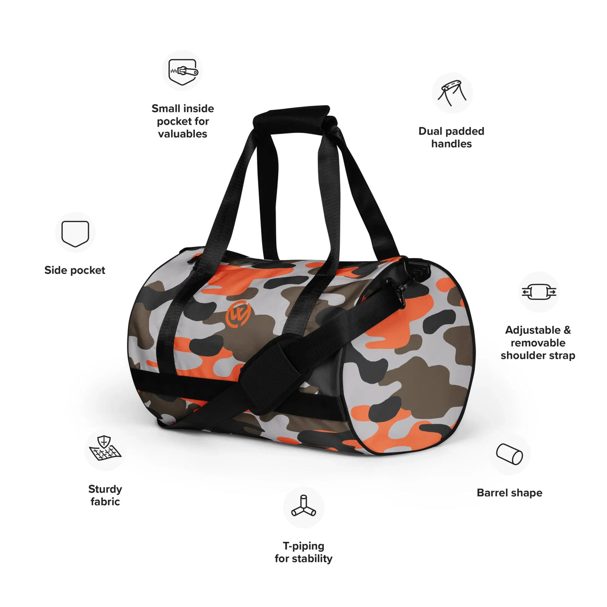 CREWILD Sporttasche in Camouflage-Design mit Schultergurt und gepolsterten Griffen
