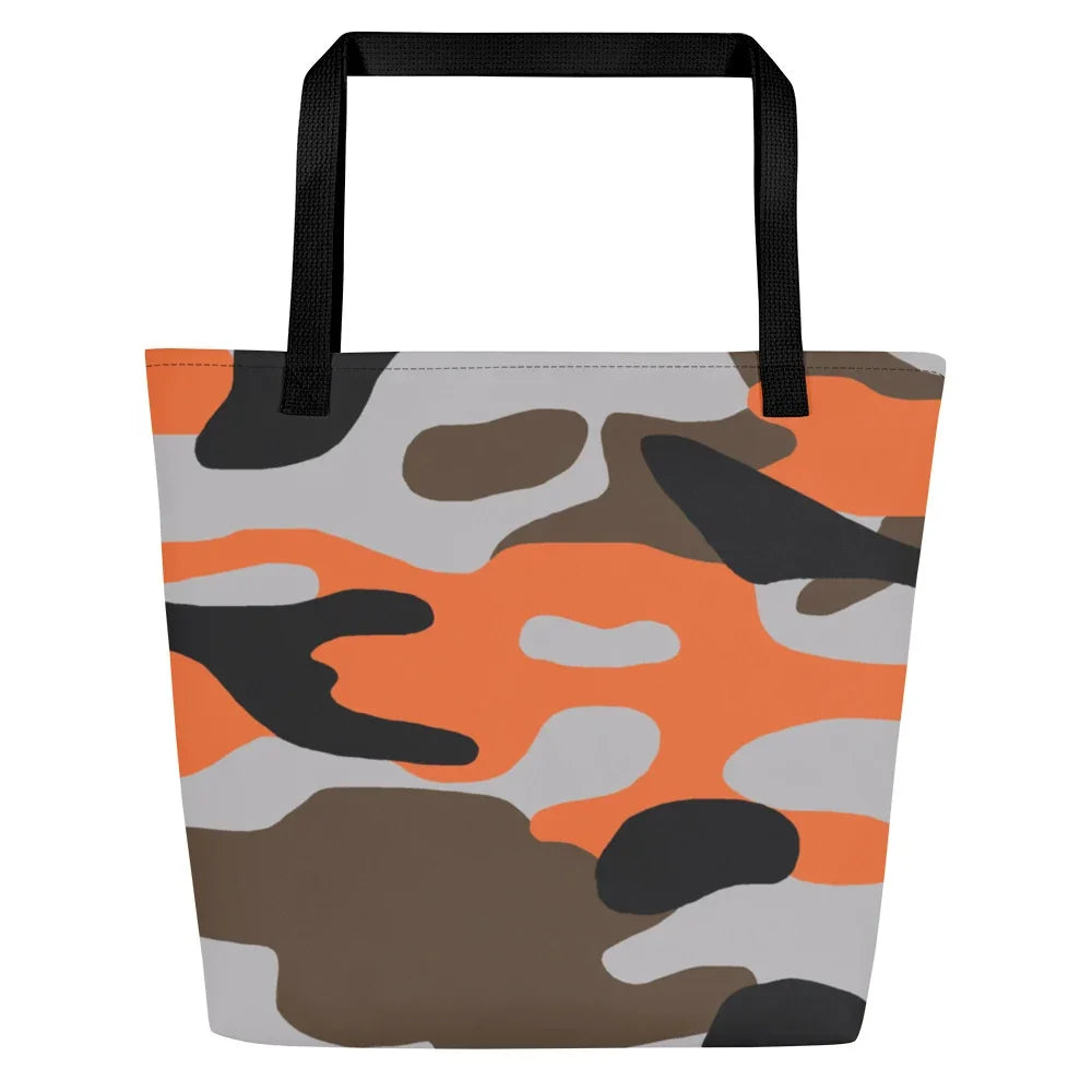 CREWILD Tragetasche mit modernem Camouflage-Muster in Orange, Grau und Schwarz