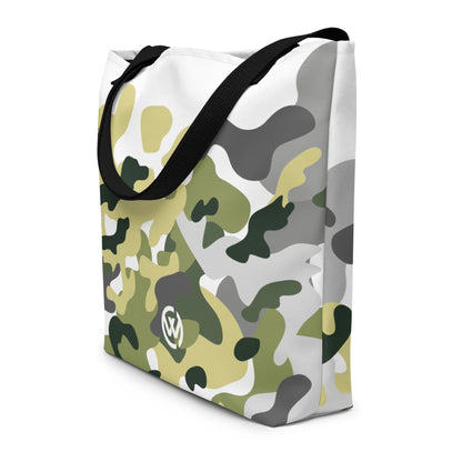CREWILD Tragetasche mit modernem Camouflage-Muster in Grün-, Grau- und Beigetönen