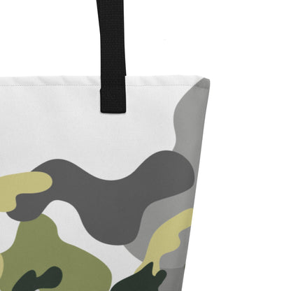 CREWILD Tragetasche mit modernem Camouflage-Muster in Grau, Grün und Beige