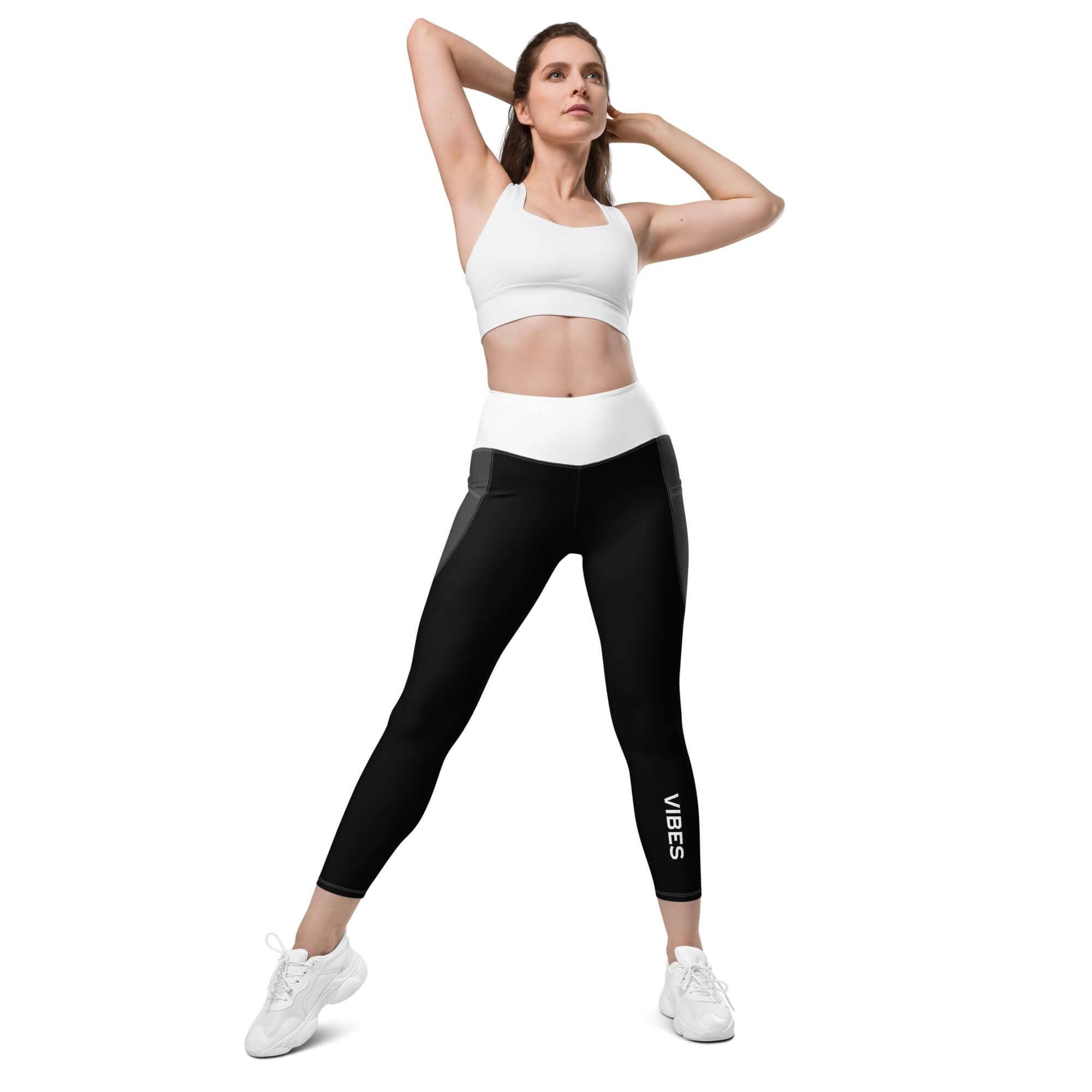 VIBES Leggings mit Taschen (Schwarz/Weiß) - Time Of Vibes