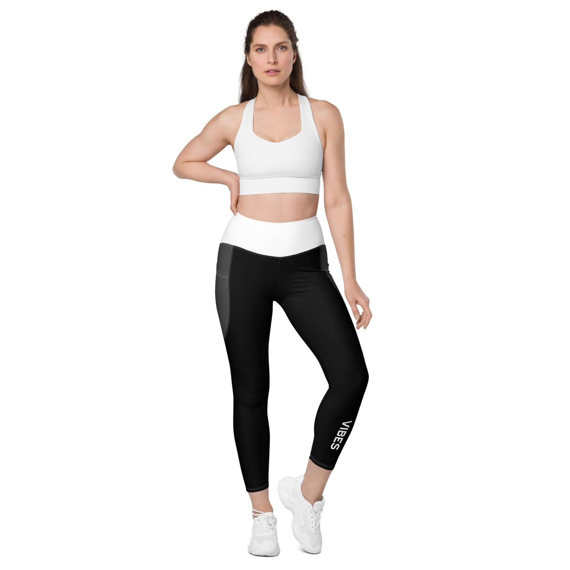 VIBES Leggings mit Taschen (Schwarz/Weiß) - Time Of Vibes